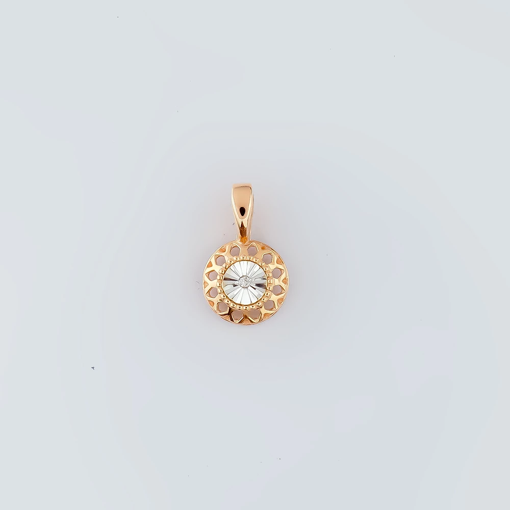 Подвес с бриллиантом из красного золота 585 пробы