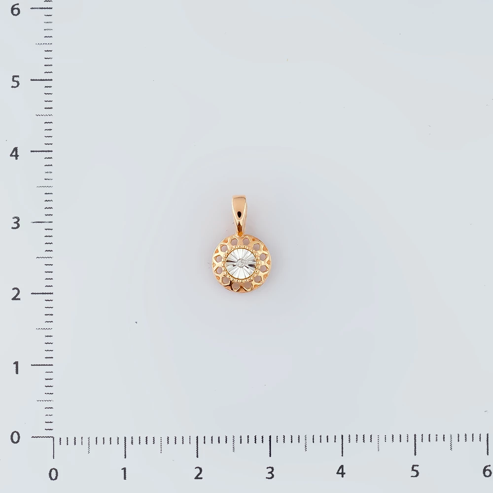 Подвес с бриллиантом из красного золота 585 пробы