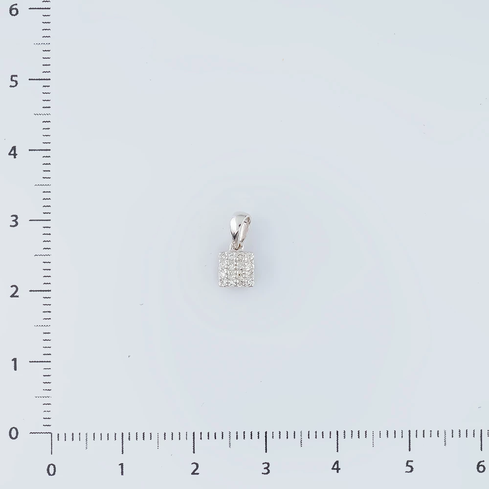 Подвес с бриллиантом из белого золота 585 пробы