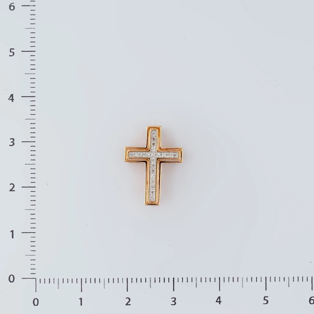 Подвес с бриллиантом из красного золота 585 пробы