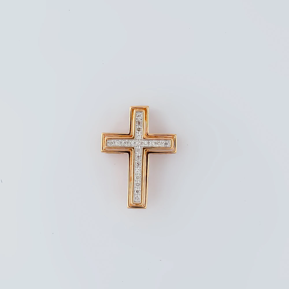 Подвес с бриллиантом из красного золота 585 пробы