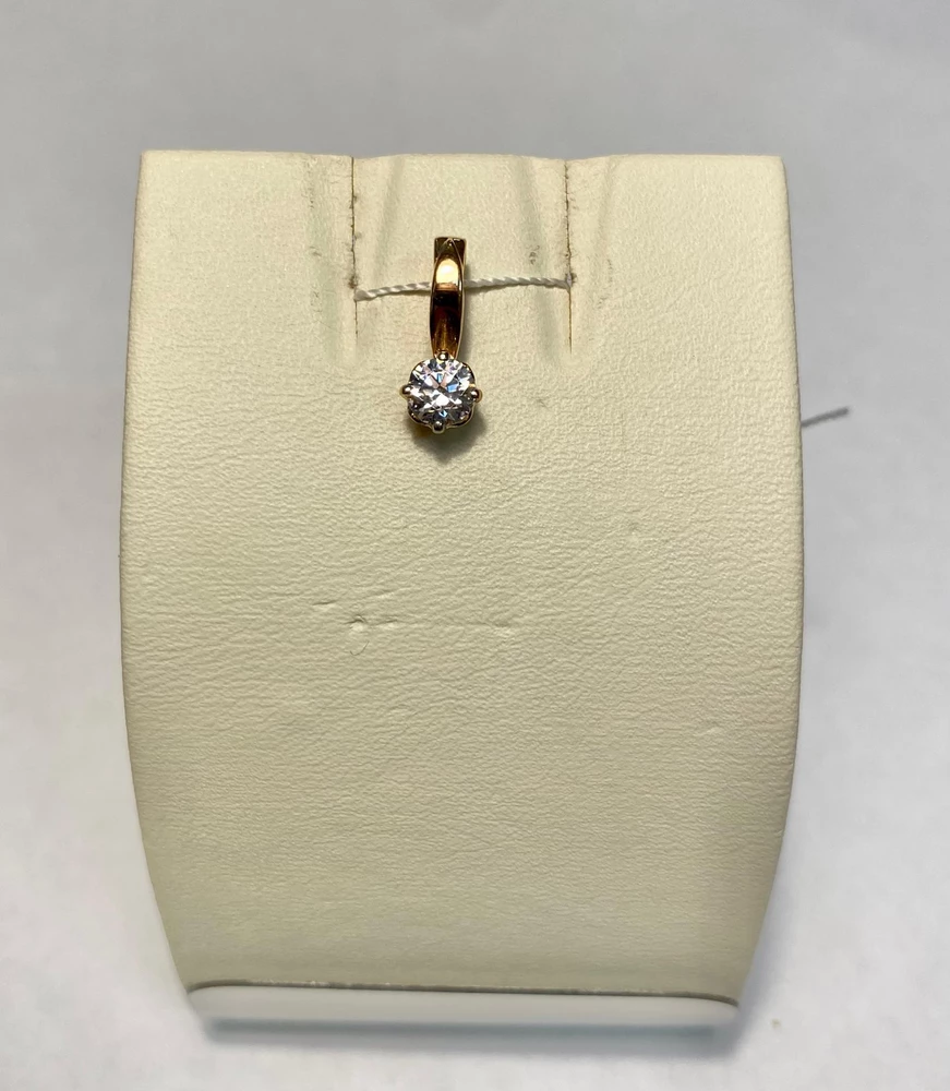 Подвес с фианитом из красного золота 585 пробы