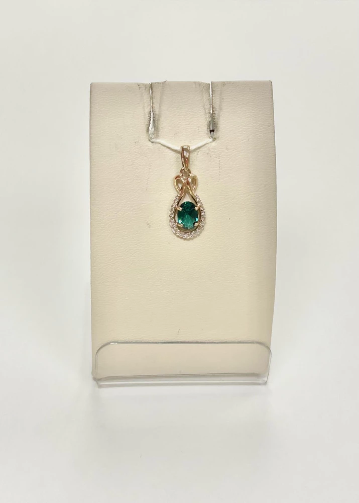 Подвес с ситаллом из красного золота 585 пробы