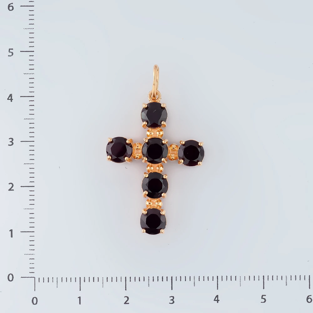 Подвес с гранатом из красного золота 585 пробы