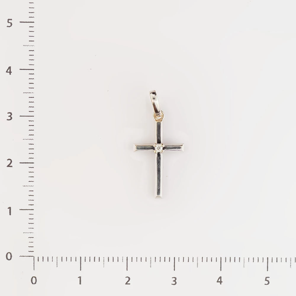 Подвес с бриллиантом из белого золота 585 пробы