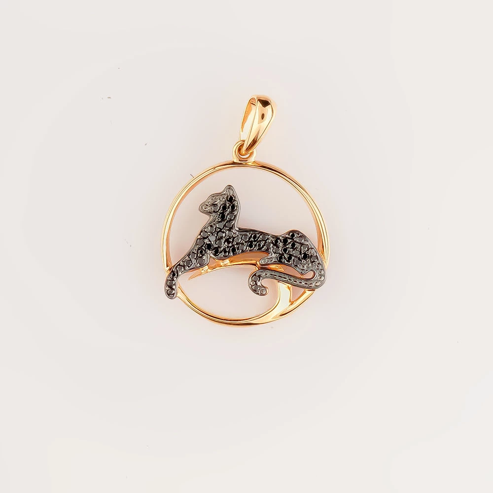 Подвес с бриллиантом из красного золота 585 пробы