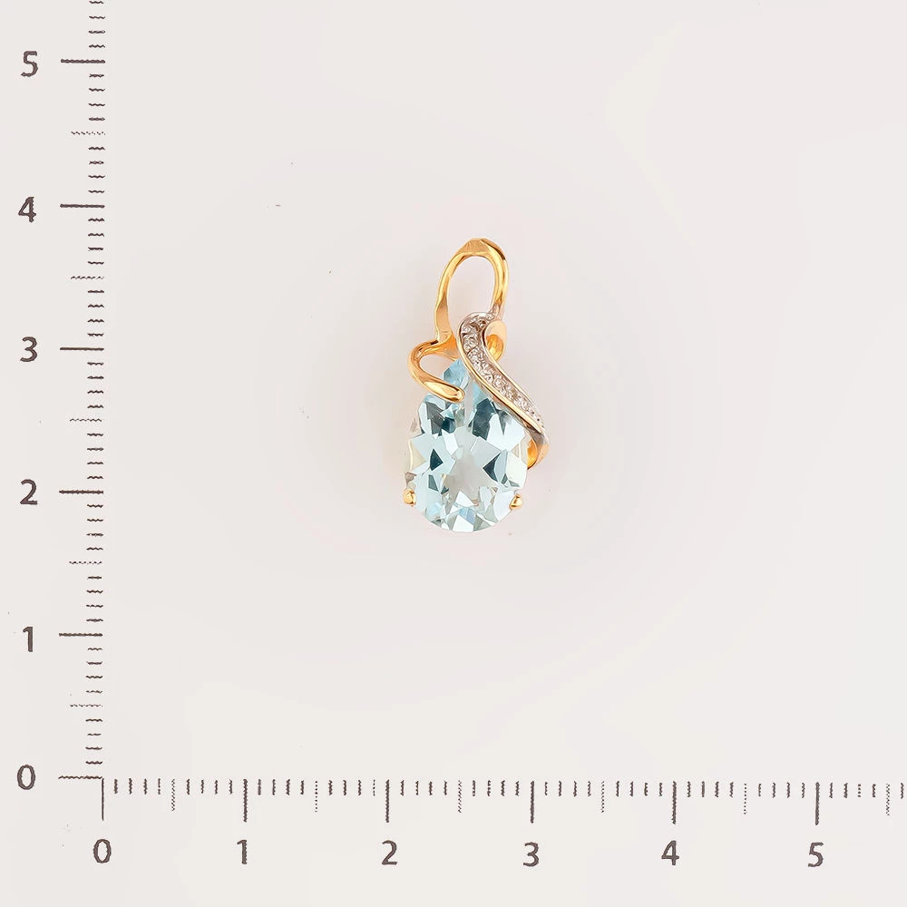 Подвес с топазом из красного золота 585 пробы