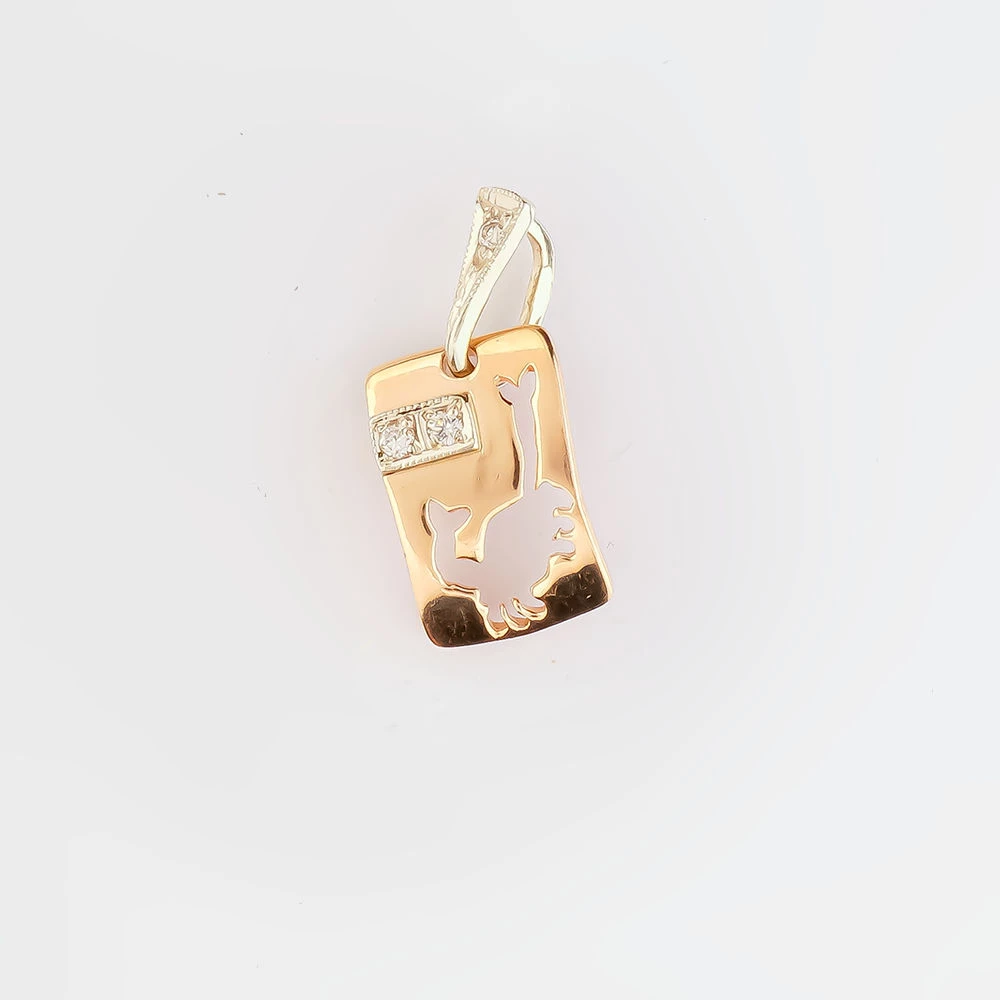 Подвес с бриллиантом из красного золота 585 пробы