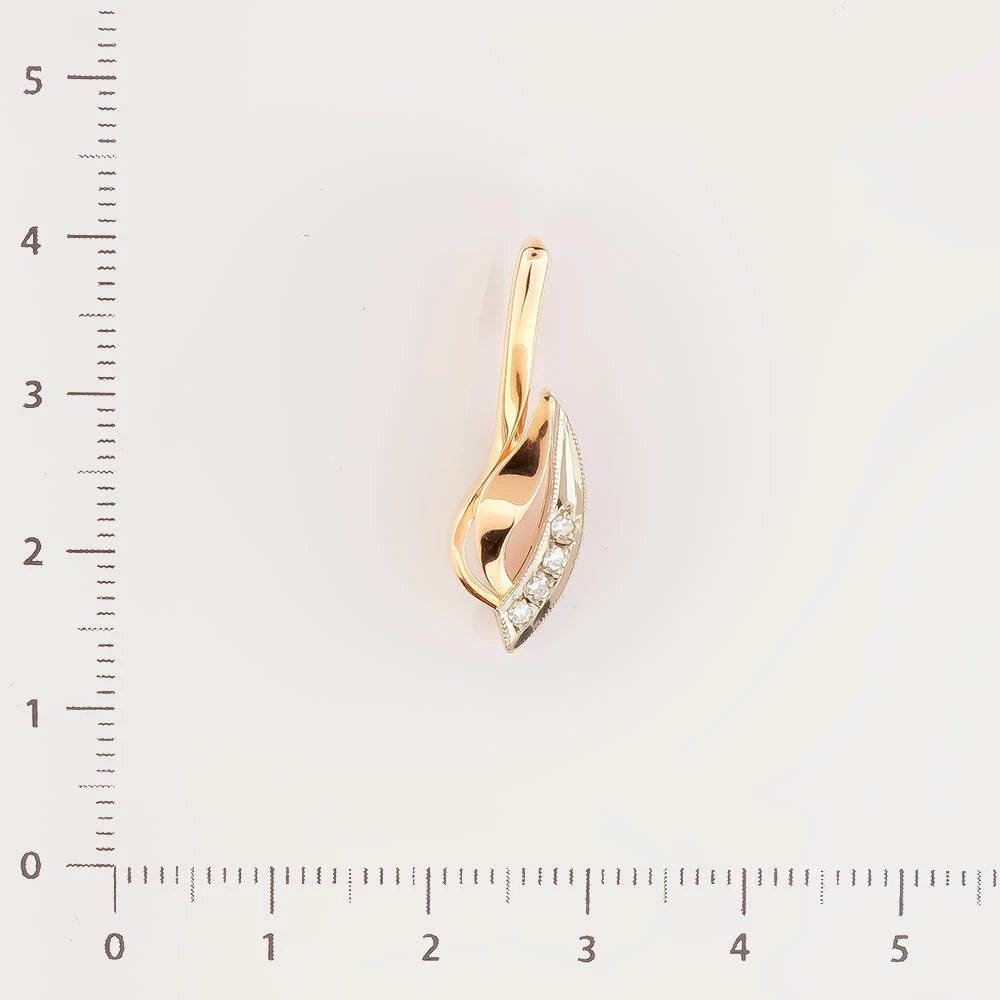 Подвес с бриллиантом из красного золота 583 пробы