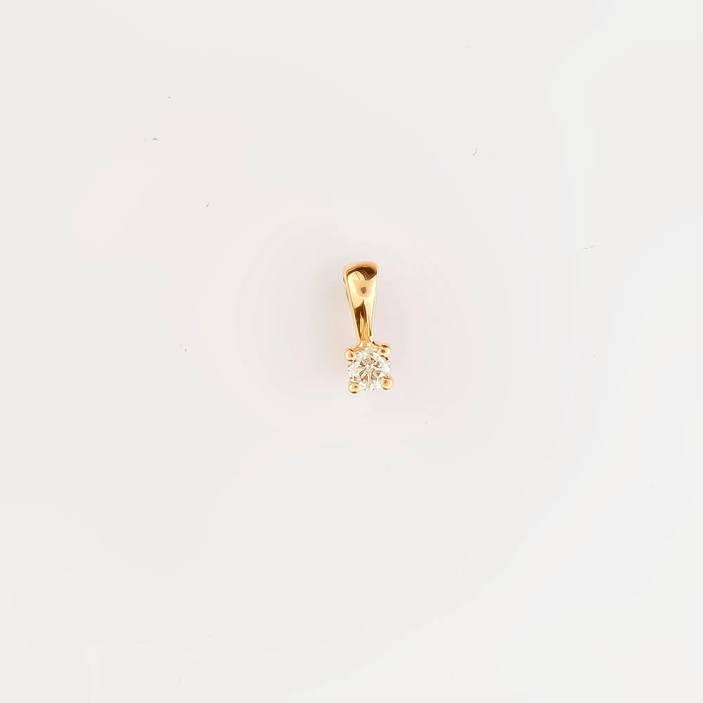 Подвес с бриллиантом из красного золота 585 пробы