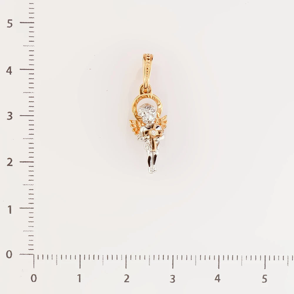 Подвес с бриллиантом из красного золота 585 пробы