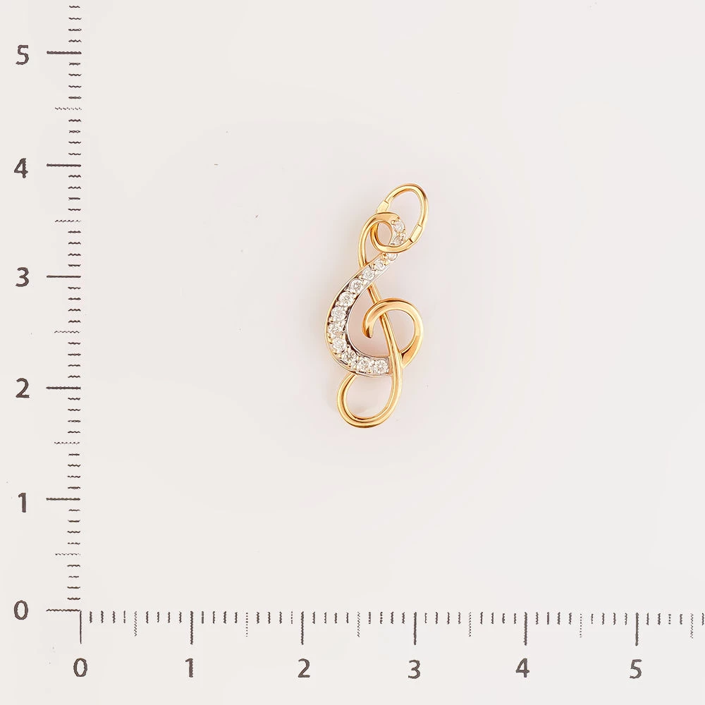 Подвес с бриллиантом из красного золота 585 пробы