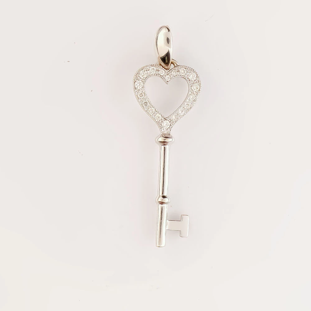 Подвес с бриллиантом из белого золота 585 пробы