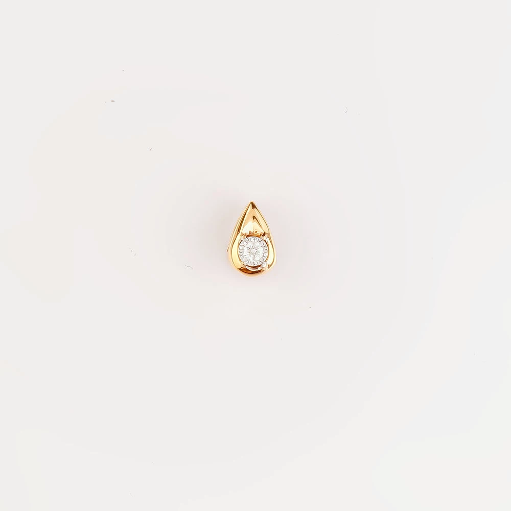 Подвес с бриллиантом из красного золота 585 пробы