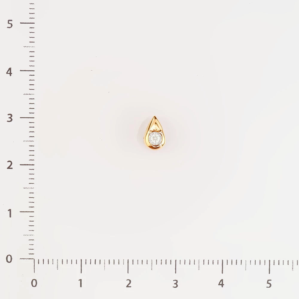 Подвес с бриллиантом из красного золота 585 пробы