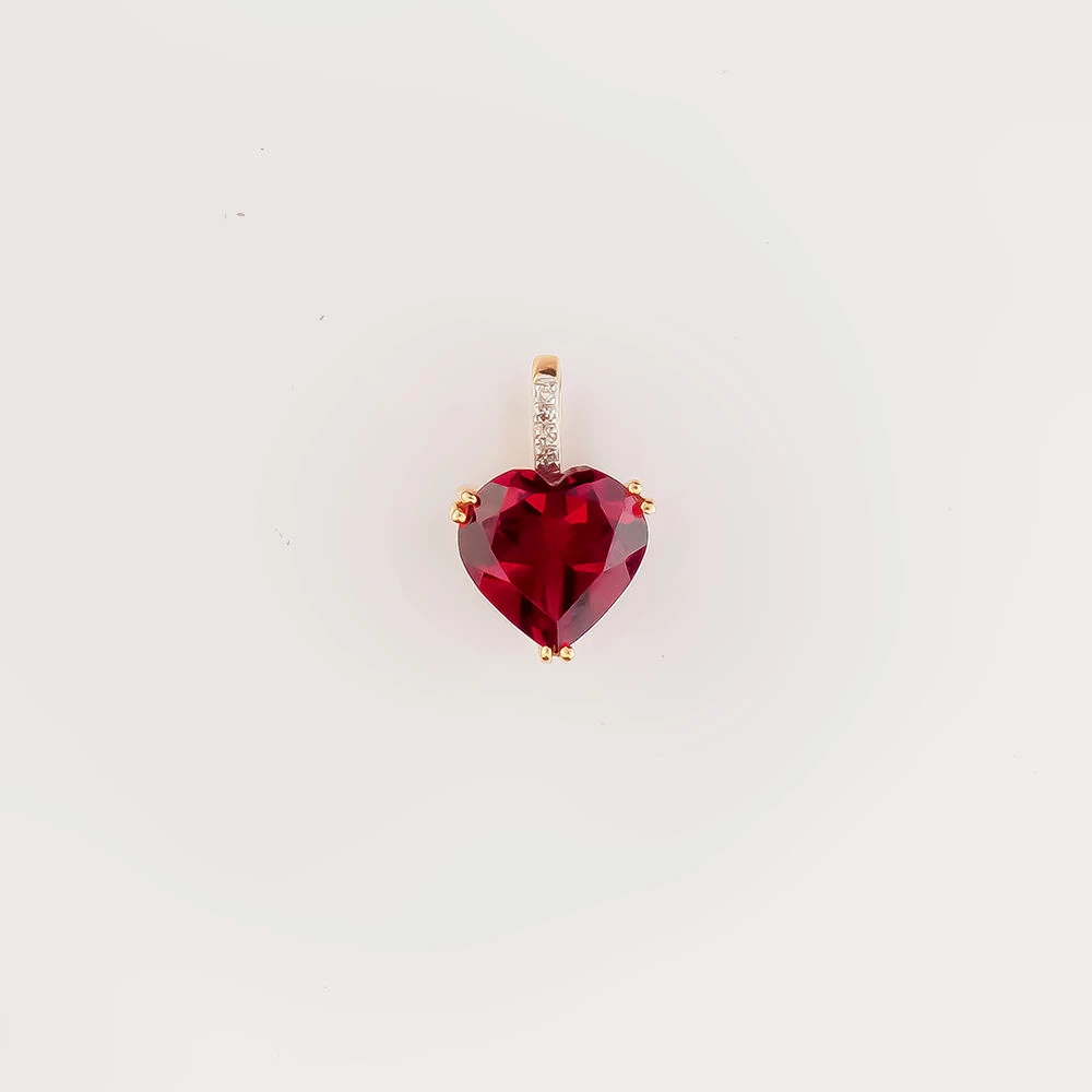 Подвес с гранатом из красного золота 585 пробы