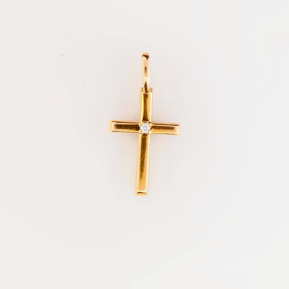 Подвес с бриллиантом из красного золота 375 пробы