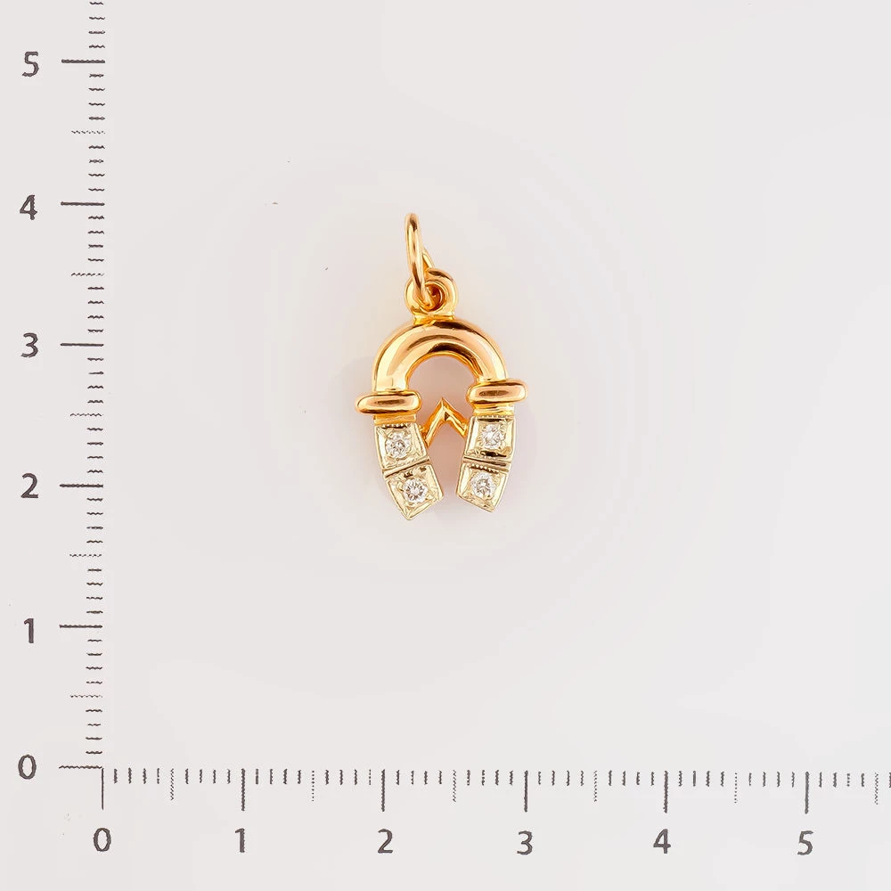 Подвес с бриллиантом из красного золота 585 пробы