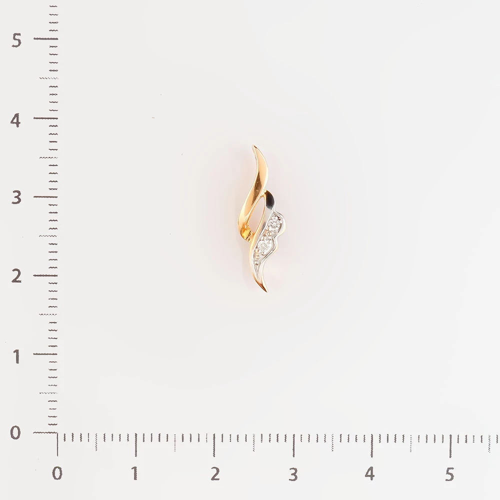 Подвес с бриллиантом из красного золота 585 пробы