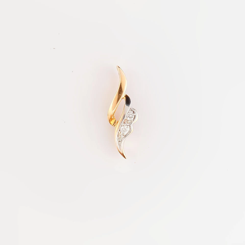 Подвес с бриллиантом из красного золота 585 пробы