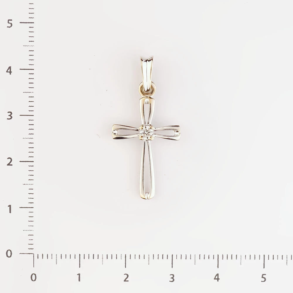 Подвес с бриллиантом из белого золота 585 пробы