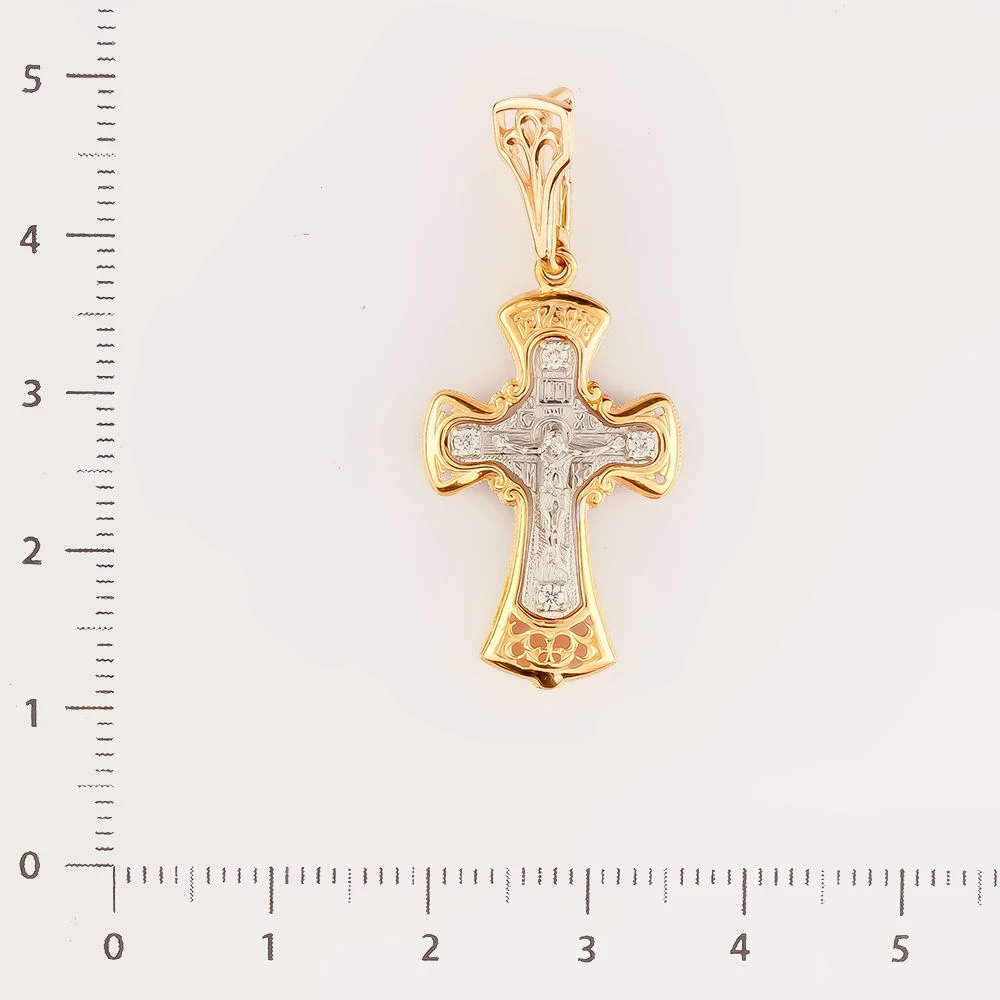 Подвес с бриллиантом из красного золота 585 пробы