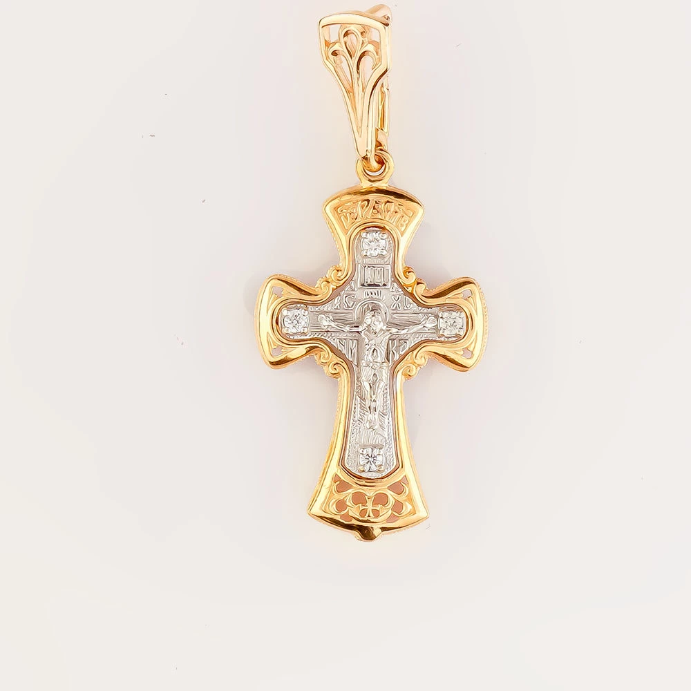 Подвес с бриллиантом из красного золота 585 пробы