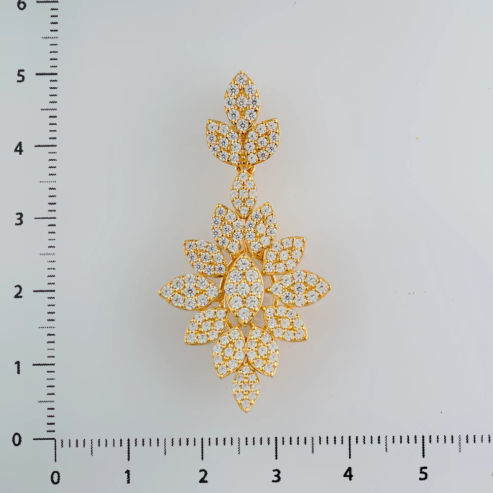 Подвес с фианитом из желтого золота 585 пробы