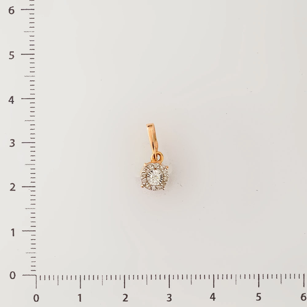 Подвес с бриллиантом из красного золота 585 пробы