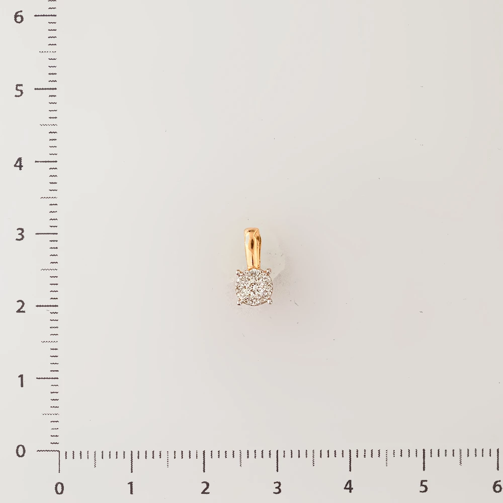 Подвес с бриллиантом из красного золота 585 пробы