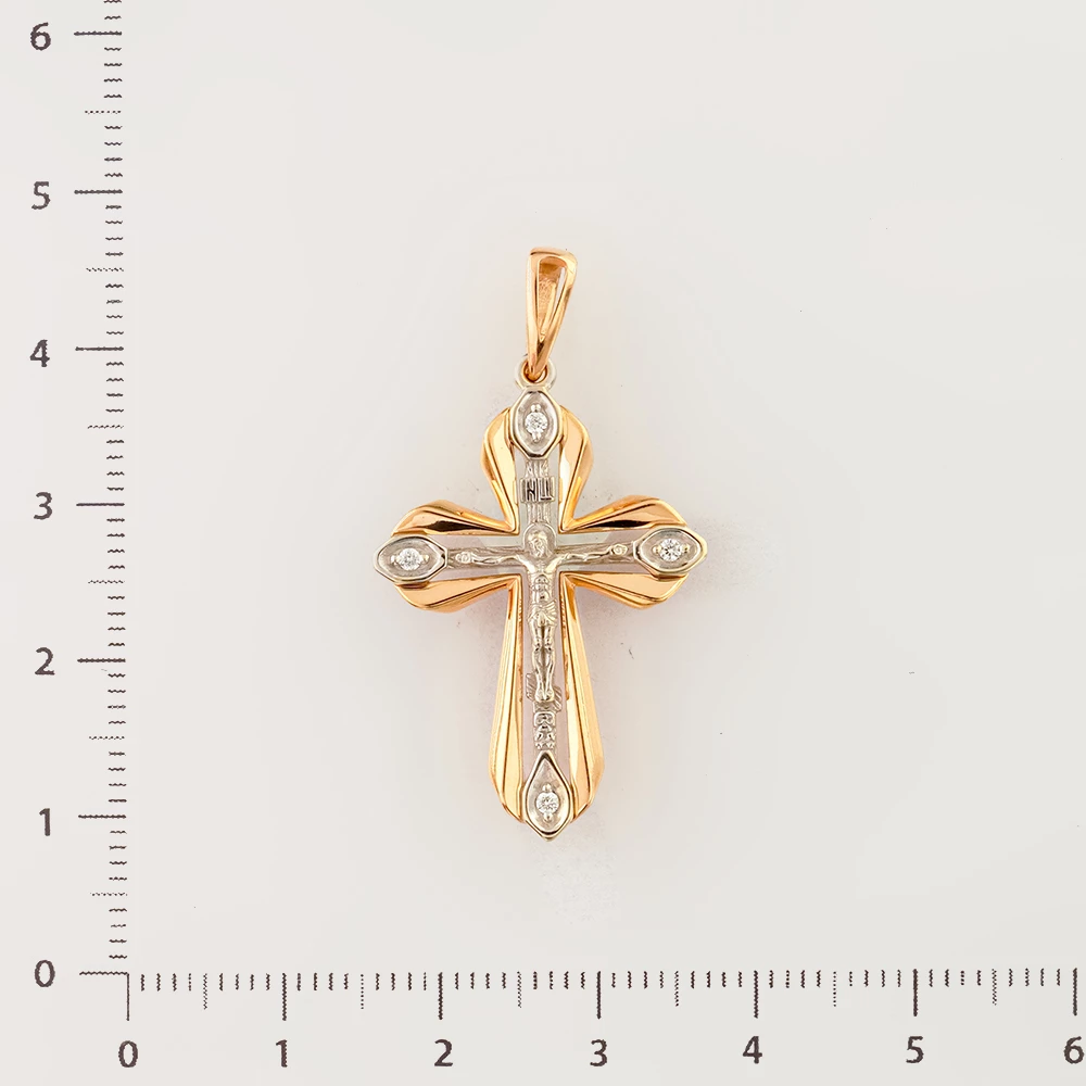 Подвес с бриллиантом из красного золота 585 пробы