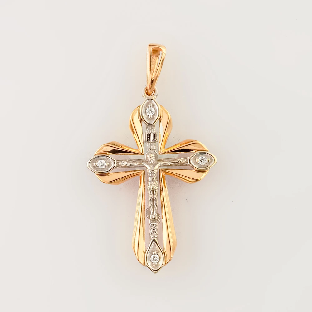 Подвес с бриллиантом из красного золота 585 пробы