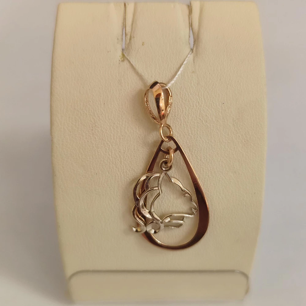 Подвес из красного золота 585 пробы