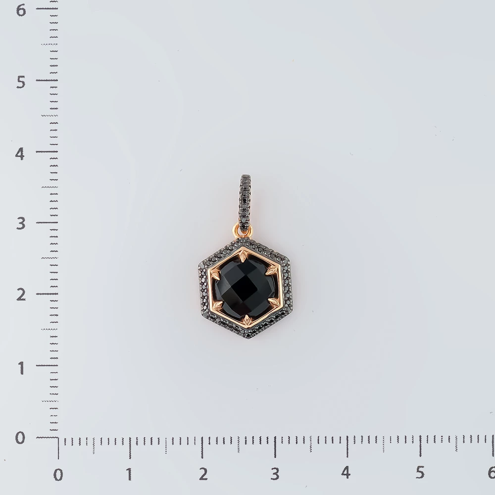 Подвес с агатом из красного золота 585 пробы