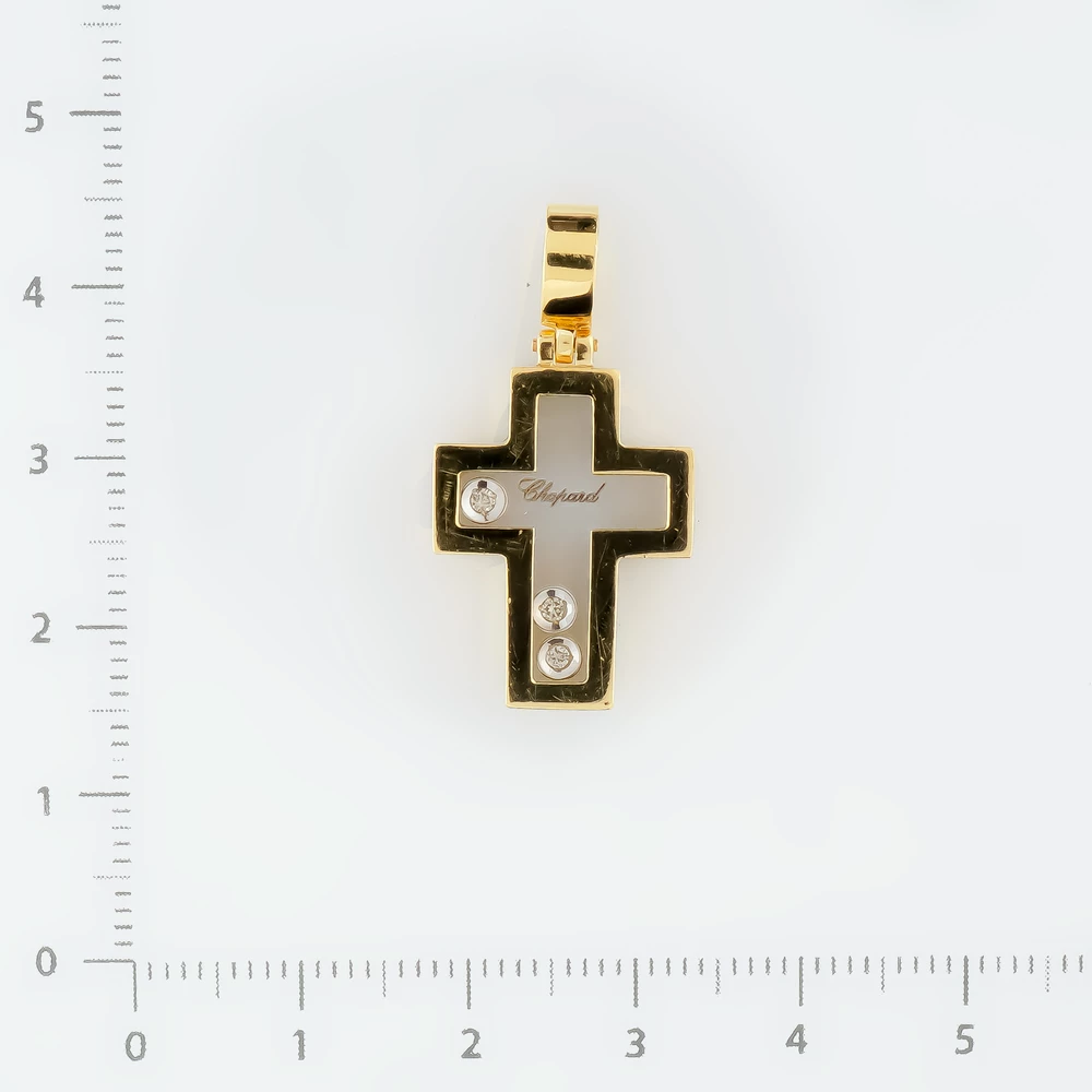 Подвес с фианитом из желтого золота 585 пробы