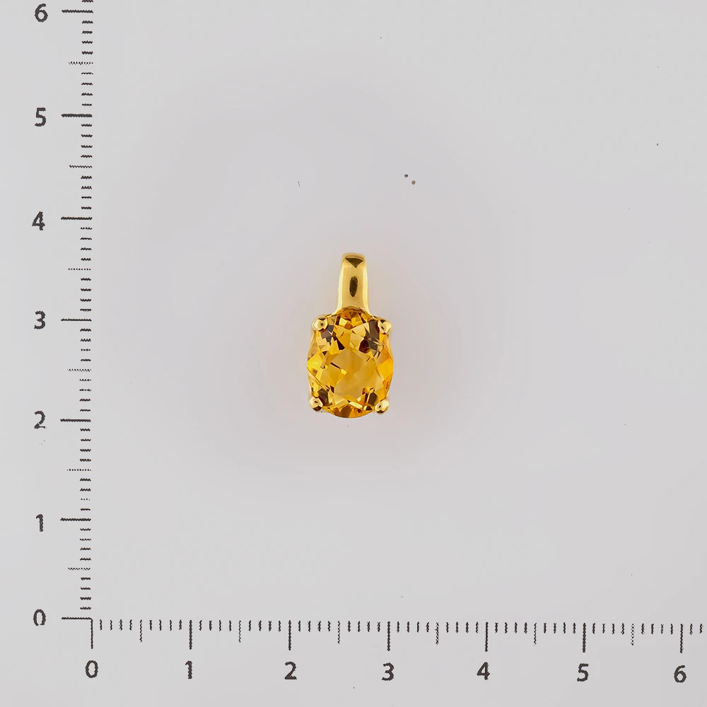 Подвес с цитрином из желтого золота 750 пробы