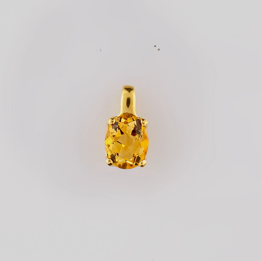Подвес с цитрином из желтого золота 750 пробы
