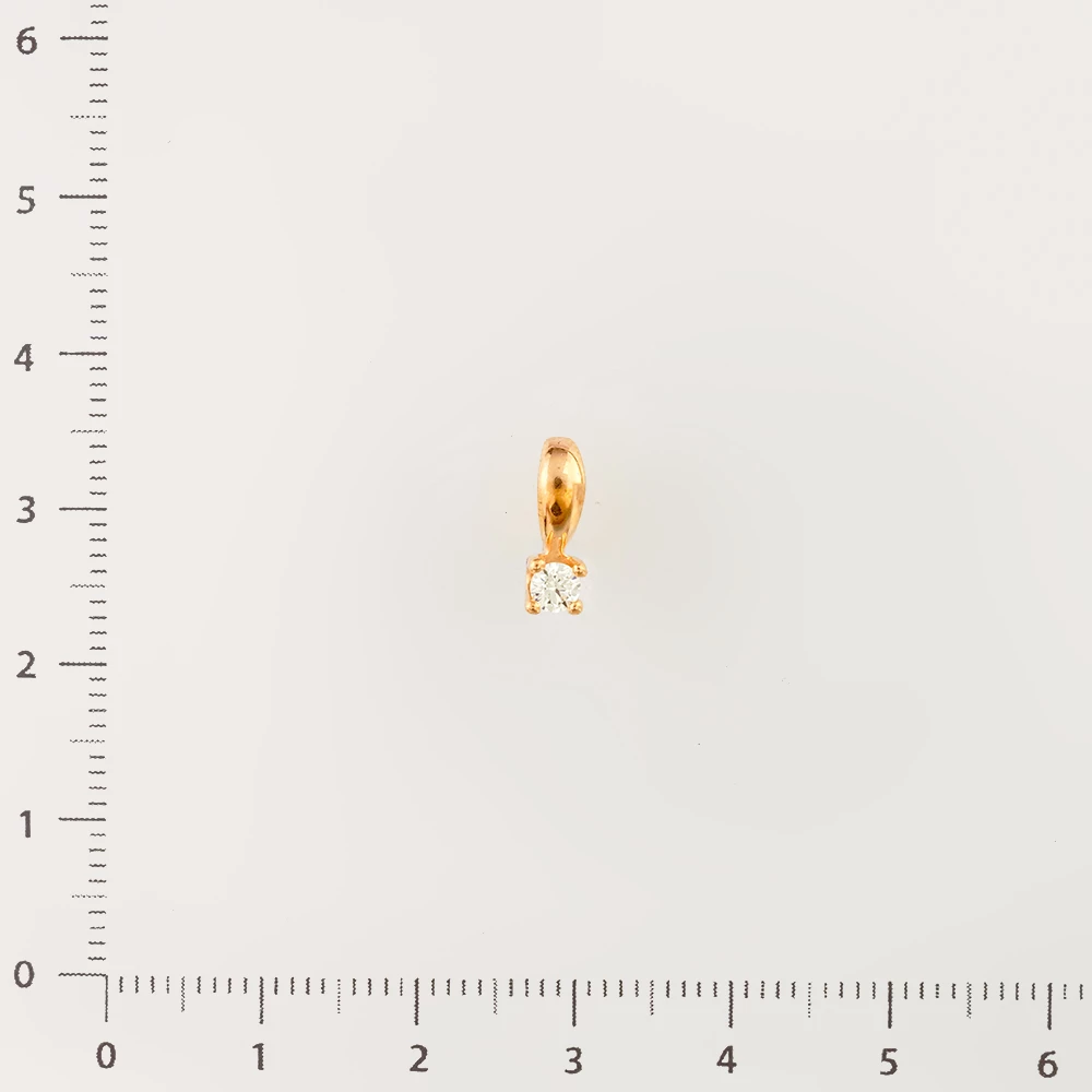 Подвес с бриллиантом из красного золота 585 пробы