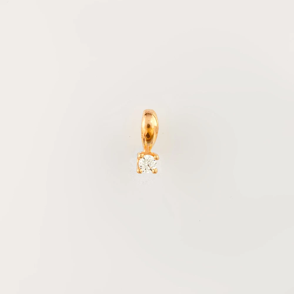 Подвес с бриллиантом из красного золота 585 пробы