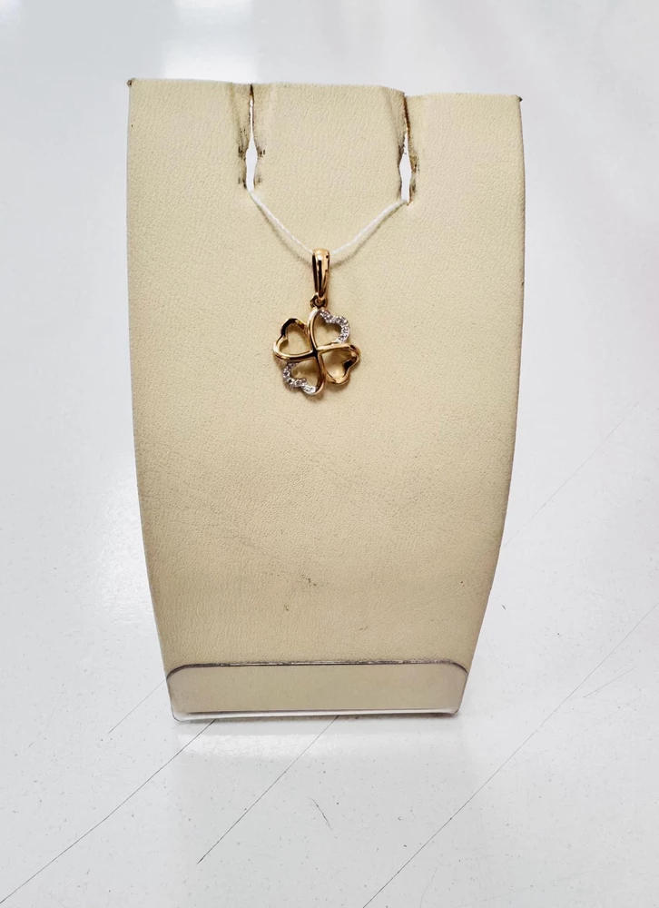 Подвес с фианитом из красного золота 585 пробы