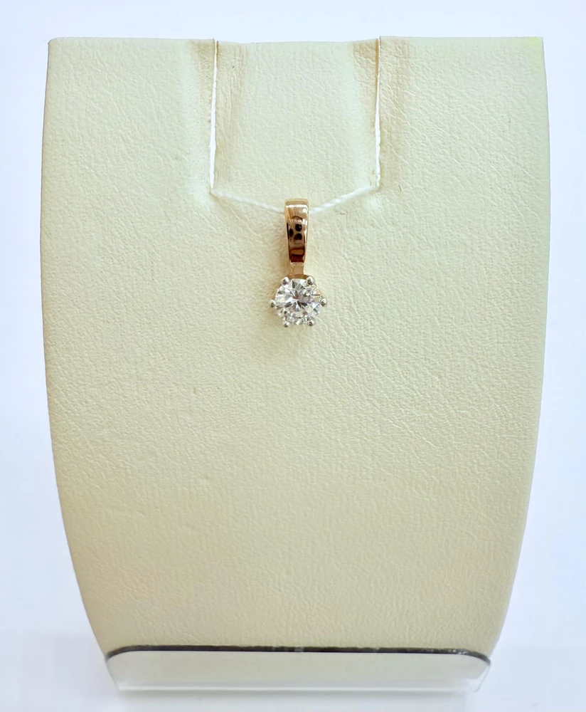 Подвес с фианитом из красного золота 585 пробы