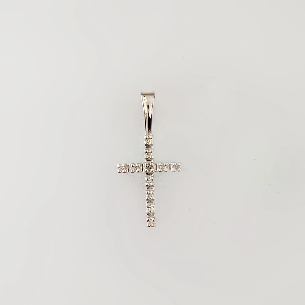 Подвес с бриллиантом из белого золота 585 пробы