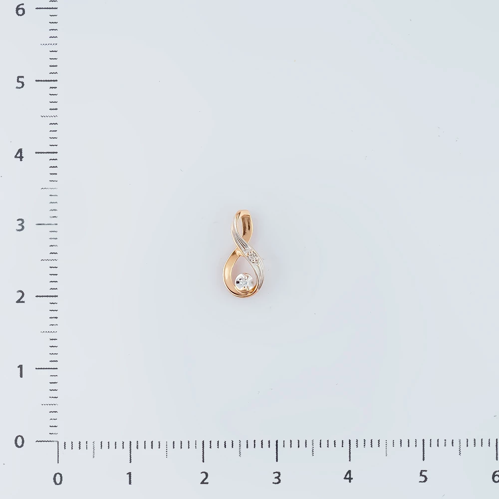 Подвес с бриллиантом из красного золота 585 пробы