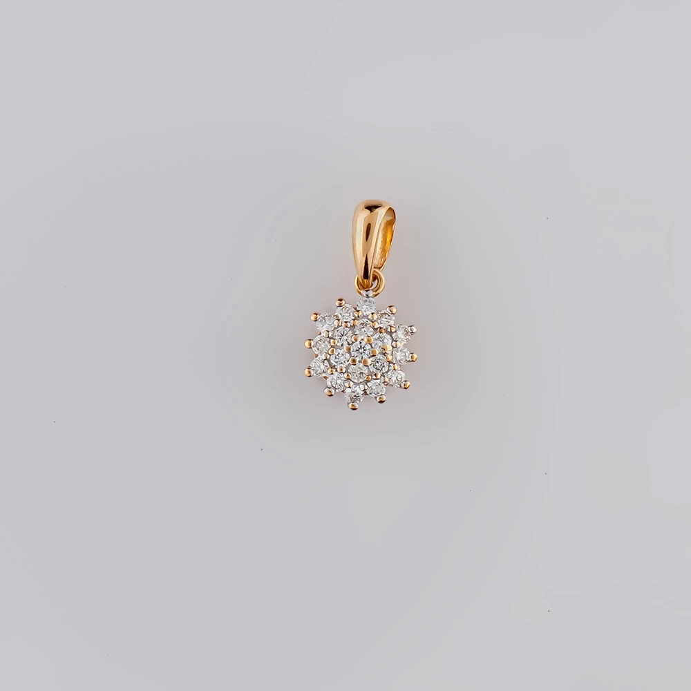 Подвес с бриллиантом из красного золота 585 пробы