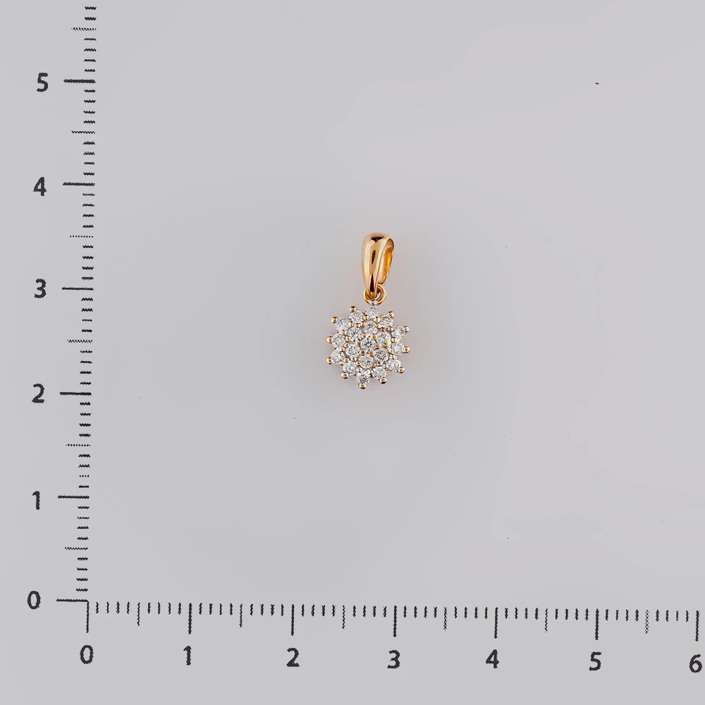 Подвес с бриллиантом из красного золота 585 пробы