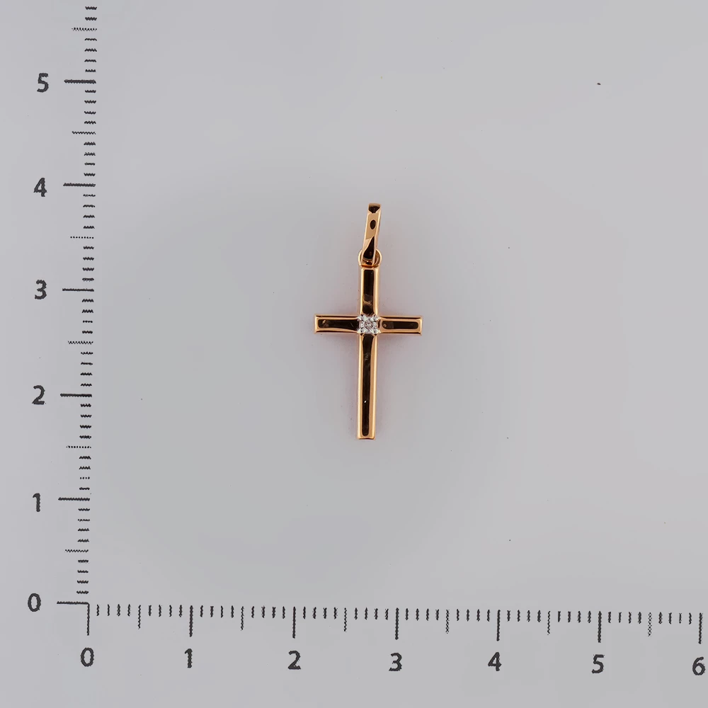 Подвес с бриллиантом из красного золота 585 пробы