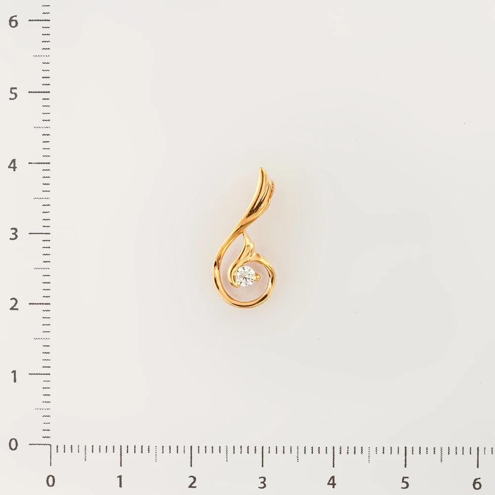 Подвес с бриллиантом из красного золота 585 пробы