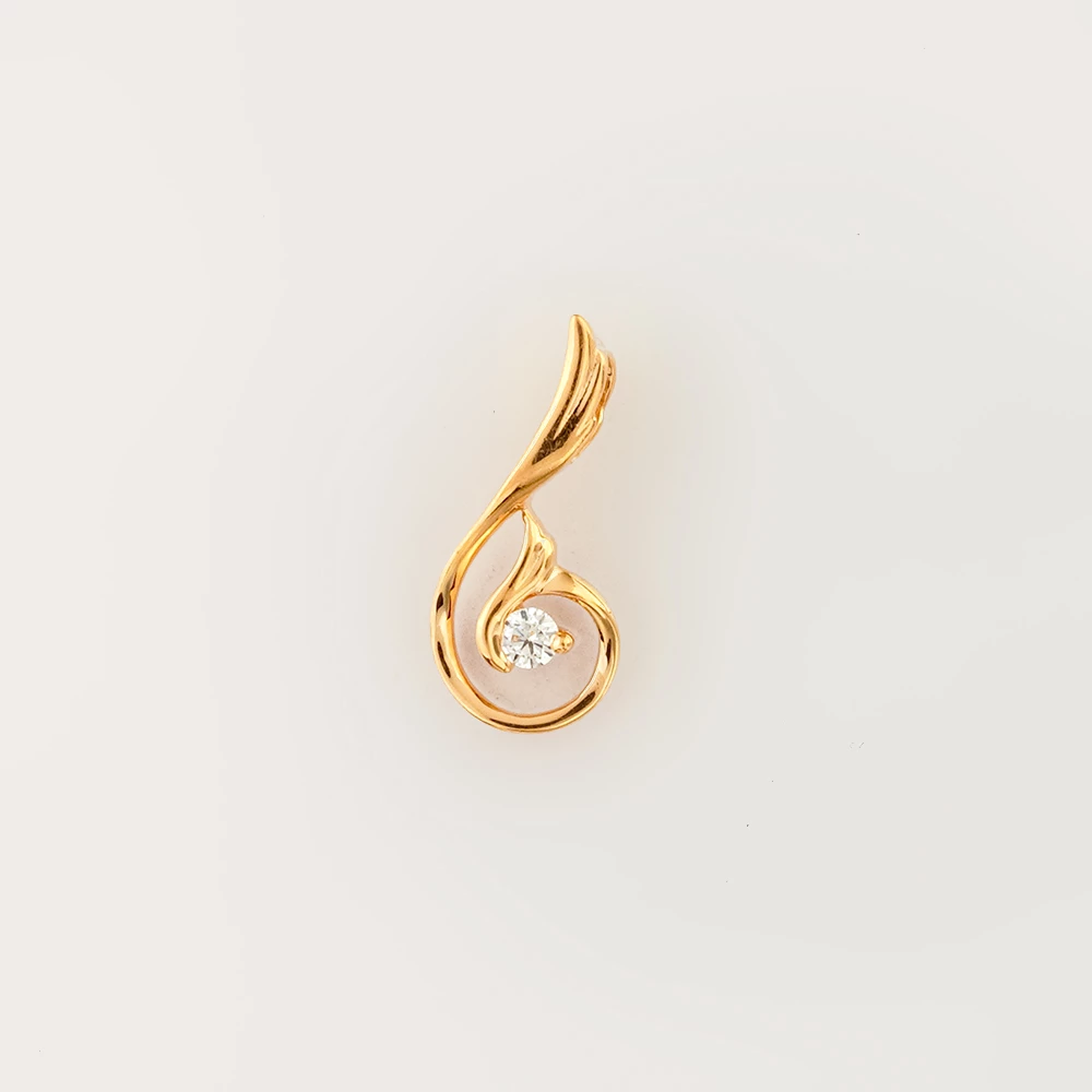 Подвес с бриллиантом из красного золота 585 пробы