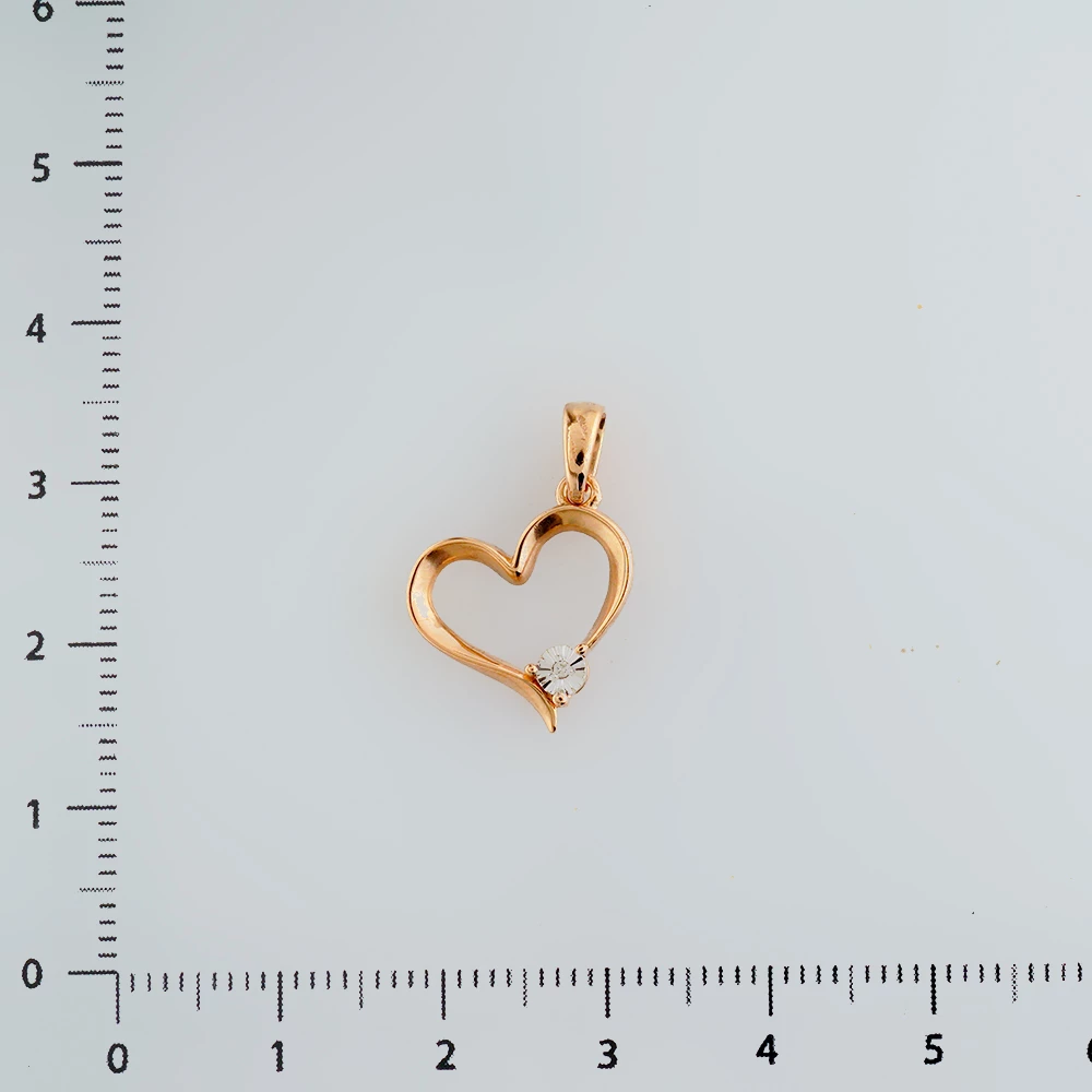 Подвес с бриллиантом из красного золота 585 пробы