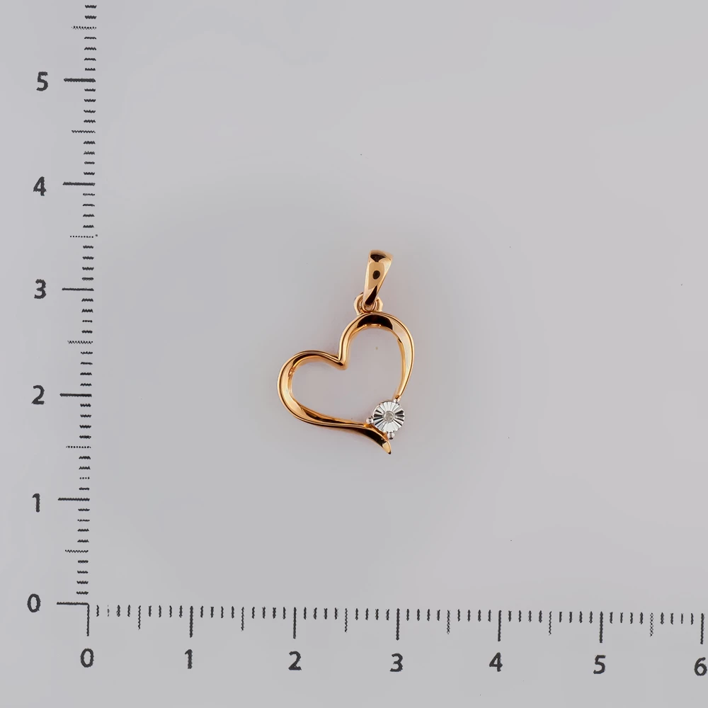 Подвес с бриллиантом из красного золота 585 пробы